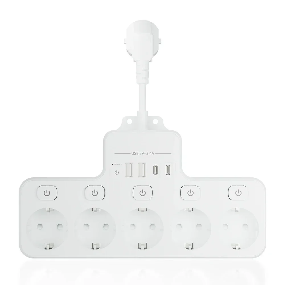 USB W Way Power Strip Multiple EU Socket High Power Capacity Individually Switchable Outlets Multiple EU Socket