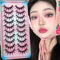 Natural Lashes 5/10 Pairs Eyelashes 3D Mink Lashes Manga Lashes Strip Lashes Band Soft Light False Eyelashes Makeup