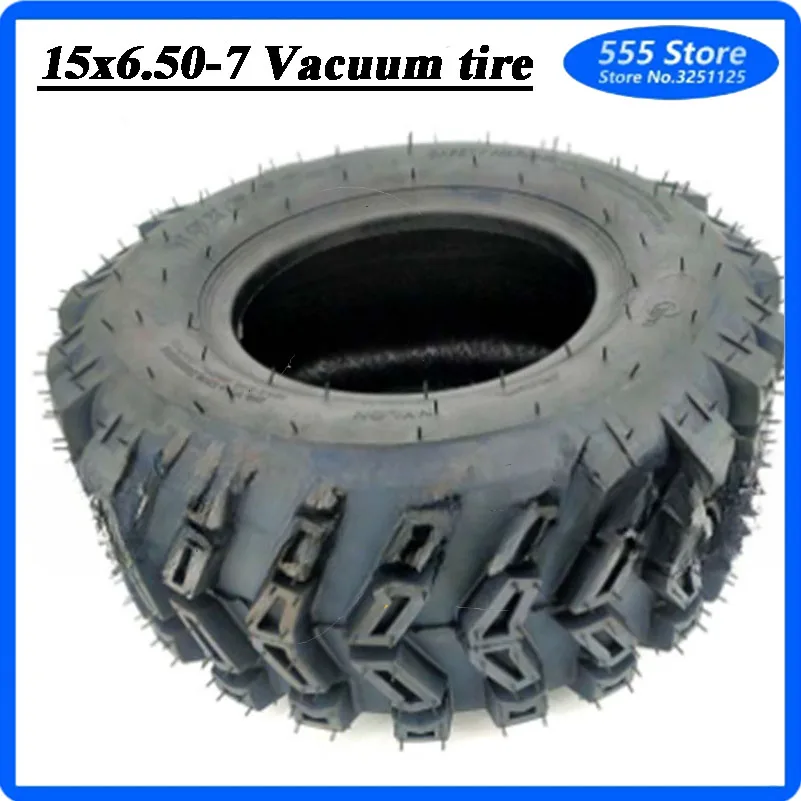 High quality 15x6.50-7 inch off-road tire for ATV go kart accessories ATV farm tools snow sweeper tubeless tire