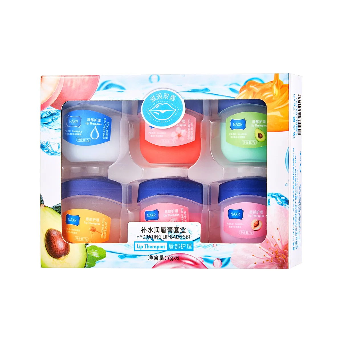 Ensemble de 6 baumes à lèvres Vaseline, masque hydratant, réparateur de lèvres pour hommes et femmes, estompe les lignes, crème coréenne