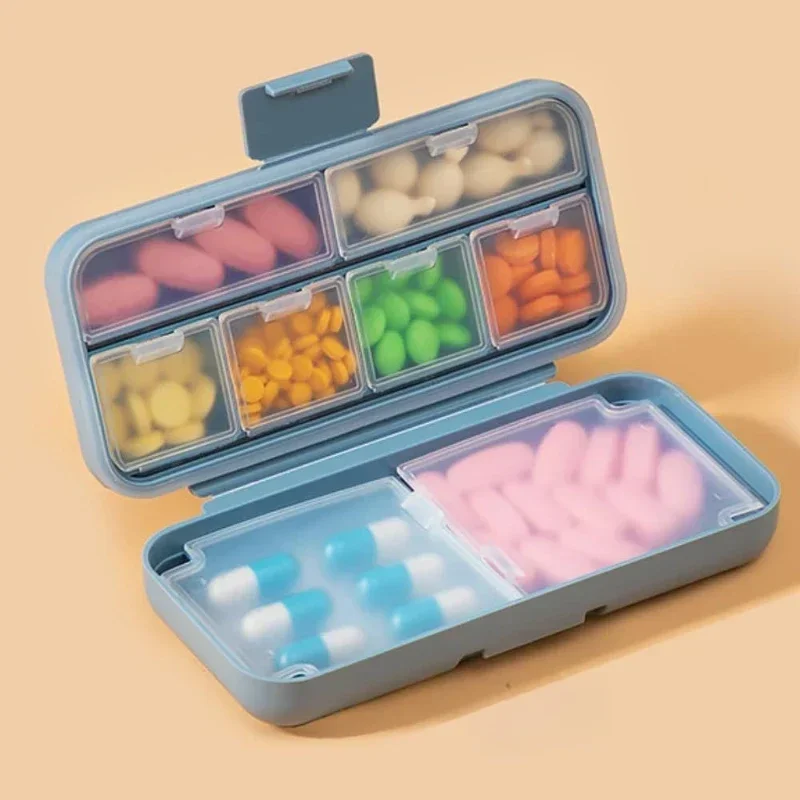 5/8 Grids Organizer Container for Tablets 7 Days Travel Pill Box with Seal Ring Organizer Container Portable Medicines Case