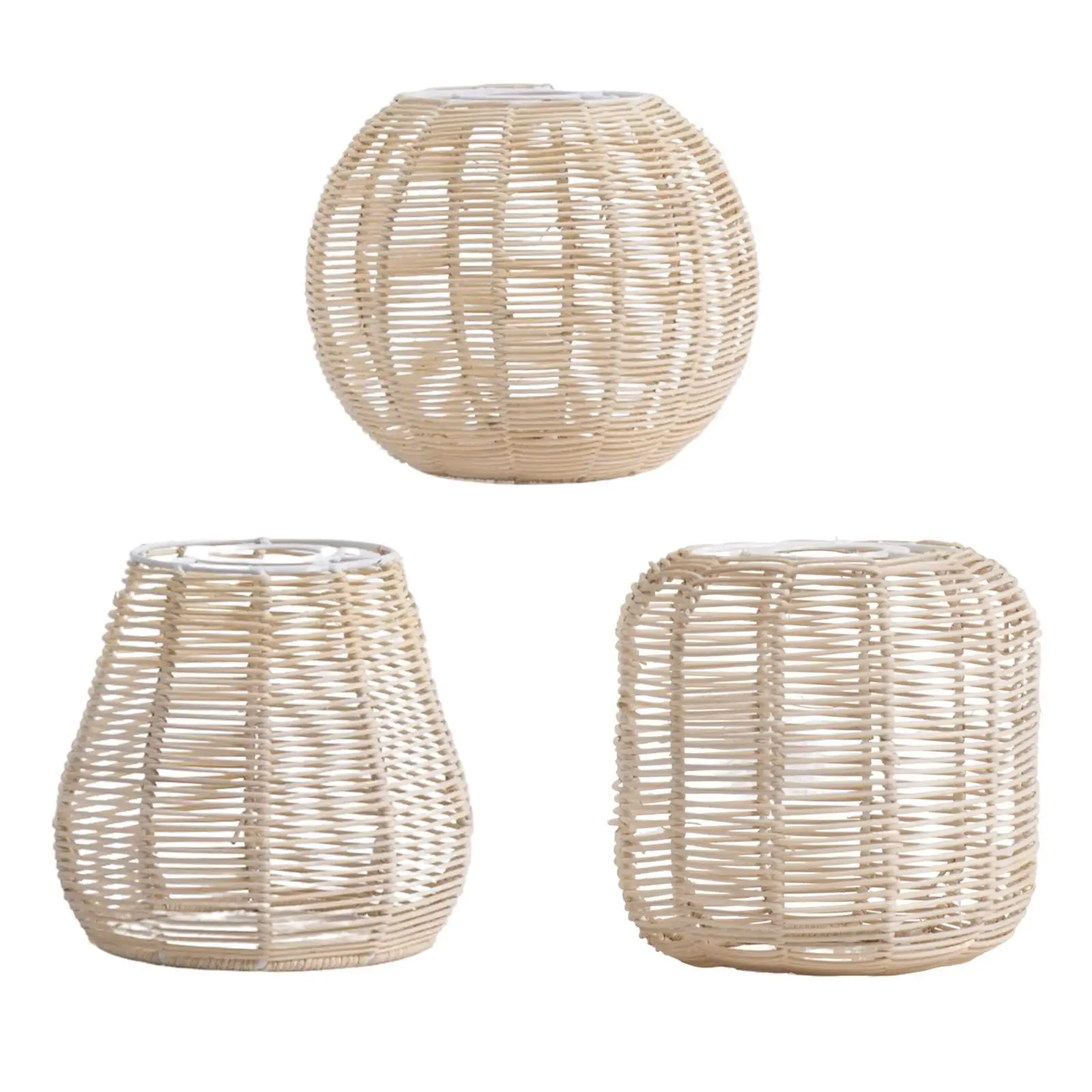 Pendant Sconce Shade Decoration DIY Lighting Fixtures Rattan Woven Lampshade for Hotel Bedroom Dining Table Hallway Teahouse