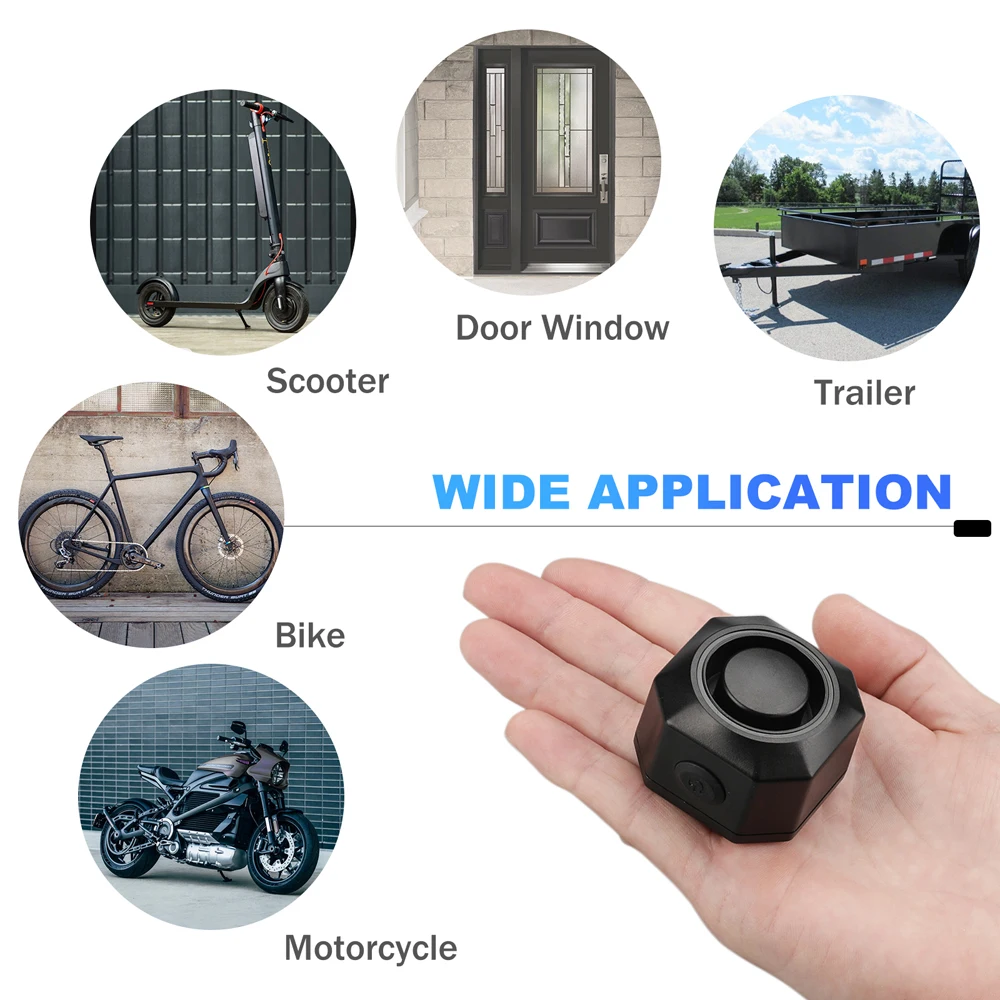 Camluxy Wireless USB Charging Waterproof Bike Alarm Remote Control Vibration Detector Alarm Motorcycle Burglar Alarm