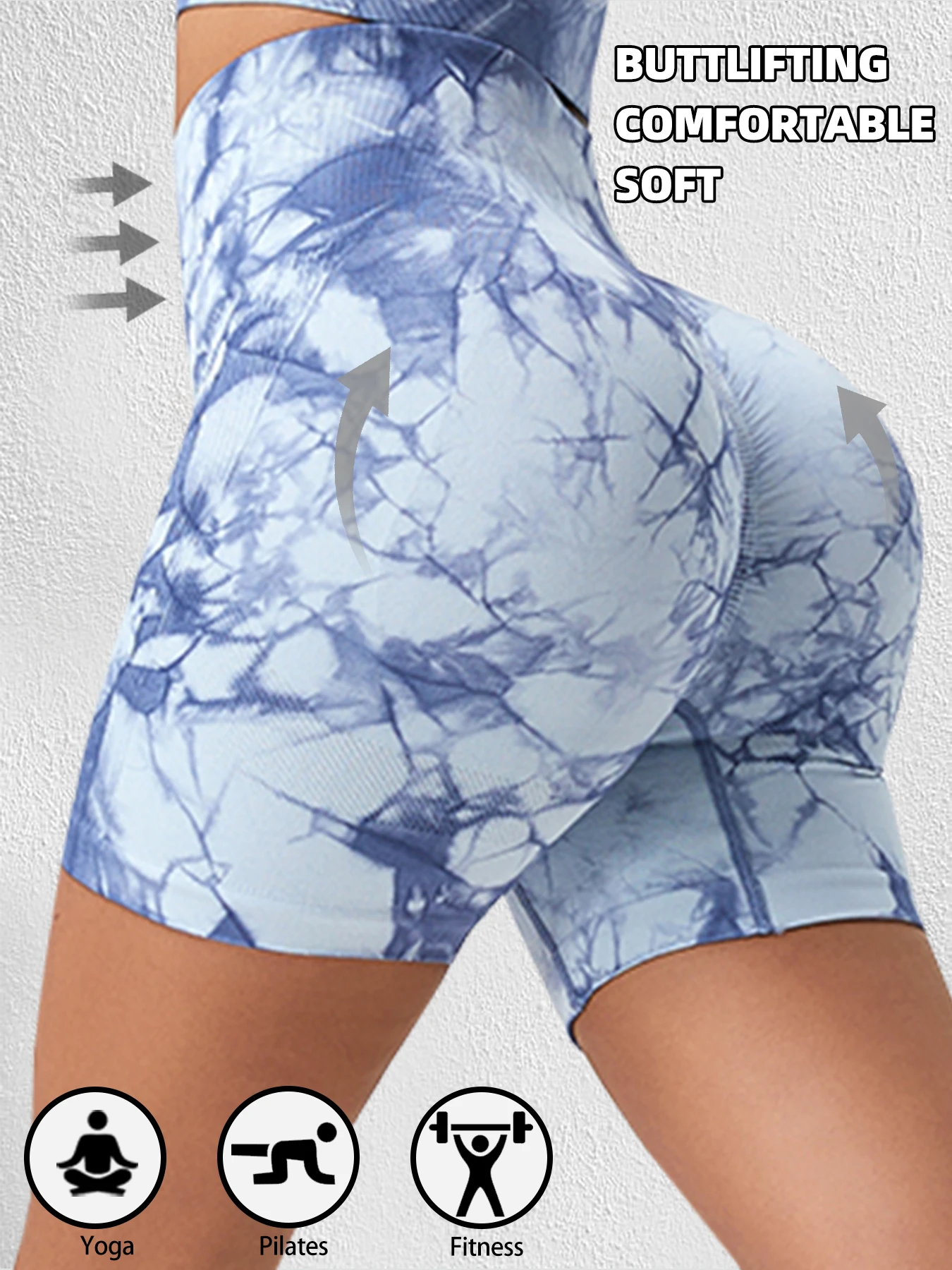 Women Tie Dye Sports Shorts For Women Cycling Jogging Fitness High Waist Push Up Gym Shorts Leggings Women Yoga Clothing