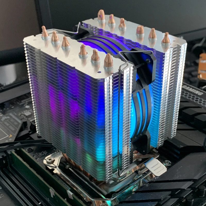 

AM4 Процессор с воздушным охлаждением, ШИМ-процессор для ПК, 6 тепловых трубок, вентилятор ARGB для Intel LGA 1700 1200 1150 1151 1155 2011 X79 X99 AM5