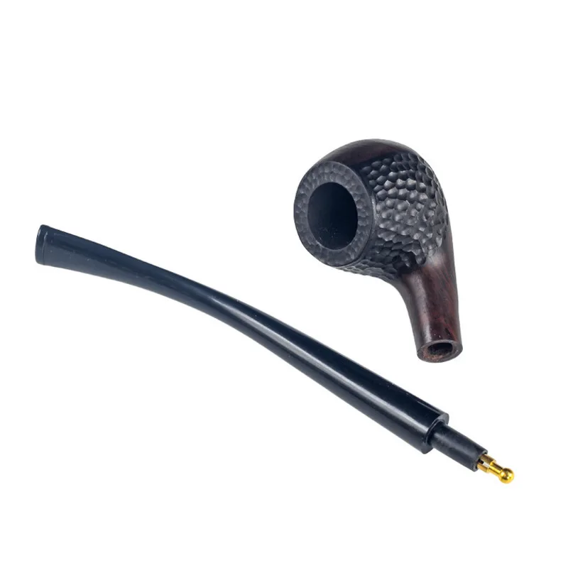 Ebony Reading Pipe Long Tobacco Pipe with 3mm Metal Filter Classic Solid Wood Smoking Pipe Gift for Men view 4