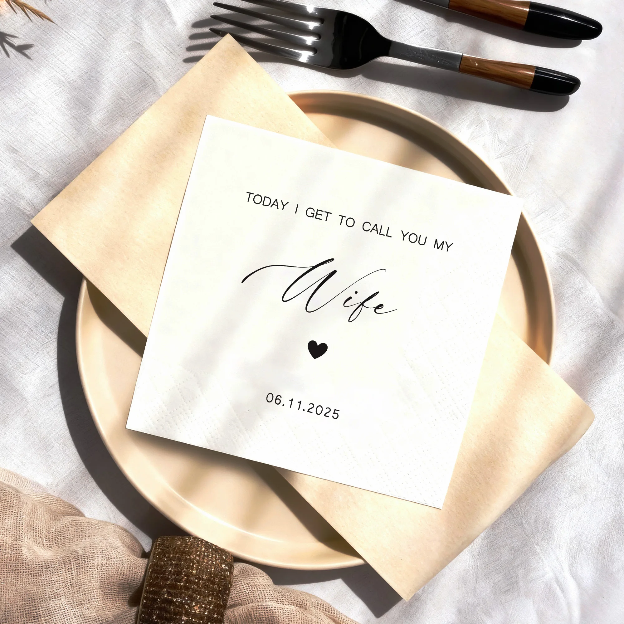 

Personalized Paper Napkins for Wedding Custom Cocktail Napkins of Text Elegent Disposable Napkins,for Baby Shower Hen Party