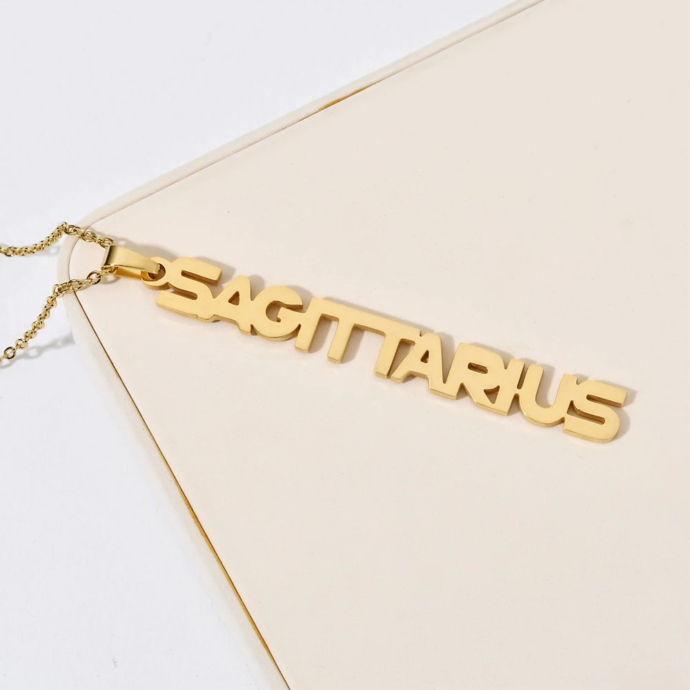 Edelstahl-Sternzeichen-Halskette für Damen, 12 Sternzeichen-Anhänger, Titanstahlkette, modischer Schmuck, der nie verblasst. – Detail 21