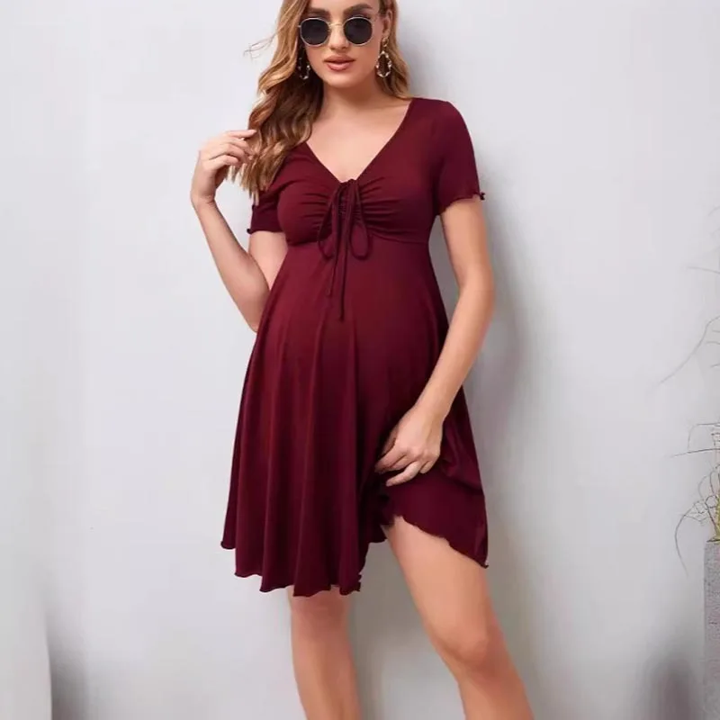 vestidos-de-maternidade-de-verao-com-manga-curta-e-decote-em-v-para-mulheres-soltos-e-plus-size-saias-casuais-para-gravidas