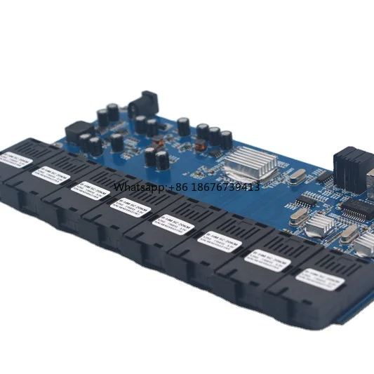 OEM 10G Fiber Switch Ethernet Fiber Optical Media Converter 8 Port 1.25G SC 2 RJ45 10/100/1000M POE SNMP QoS PCBA Board