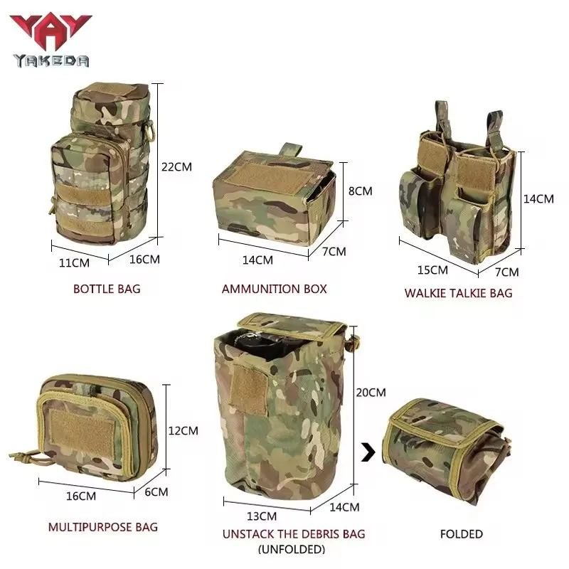 Imagem -03 - Yakeda Custom Molle Bolsos Bolsas Engrenagem Cintura de Caça Cinto Tático de Segurança Cinto de Patrulha Acolchoado