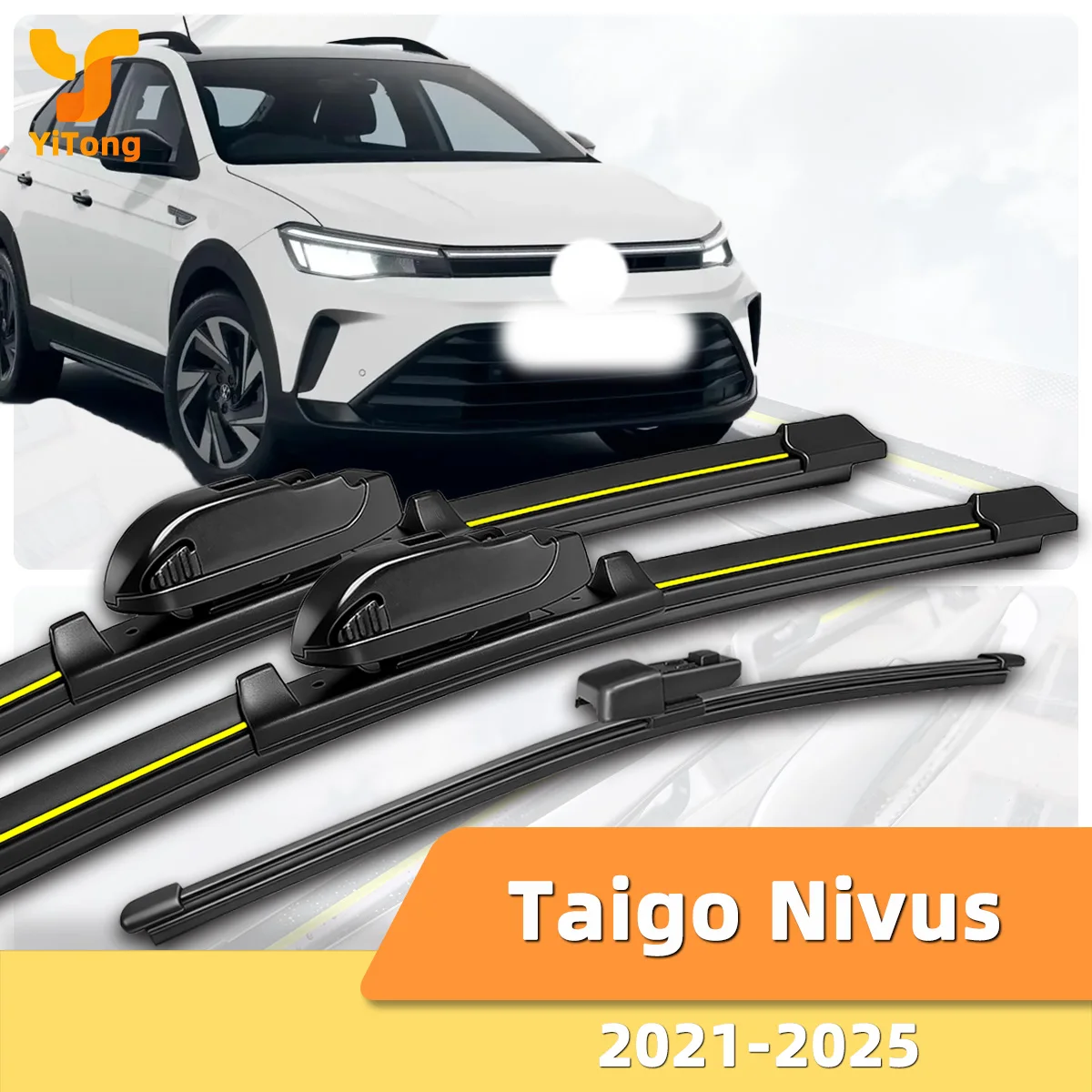 Scheibenwischer passend für Volkswagen VW Taigo Nivus (2021-2025) – Geräuschloser, knochenloser Scheibenwischer aus Naturkautschuk für die Windschutzscheibe – Autoteile