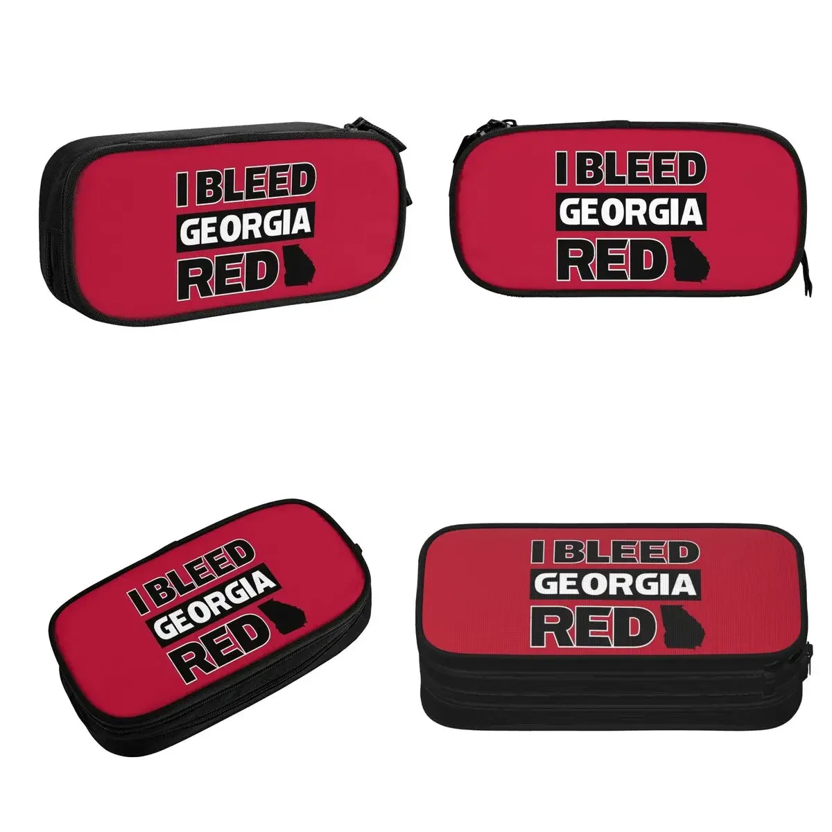 I Bleed Red Georgia UG Bulldog Pride Pencil Cases Large Storage Pen Bags Pen Box Pencil Pouch For Boys Girls Students School