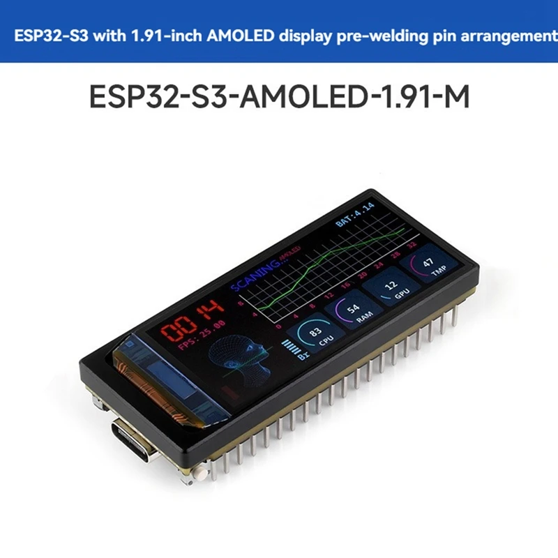 ESP32-S3 AMOLED 1.91 Inch Display M Development Board Dual-Core Supports 2.4Ghz Wi-Fi Bluetooth Development Board