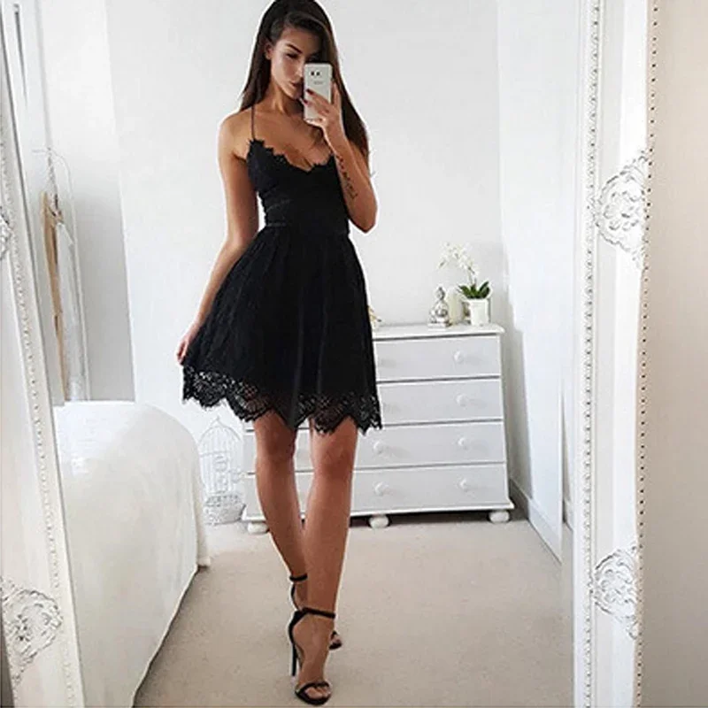 

European And American Cross-Border Women's Fashionable And Elegant Lace Off Shoulder Camisole Dress