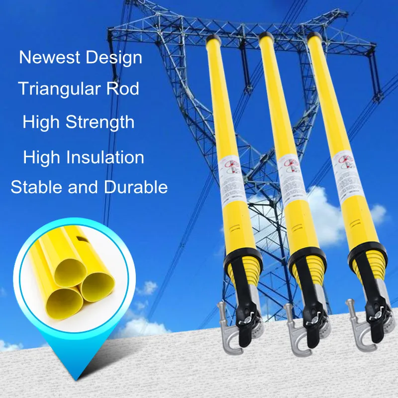 High Voltage Telescopic FRP Electrical Hot Operating Rod Fiberglass Hot Sticks