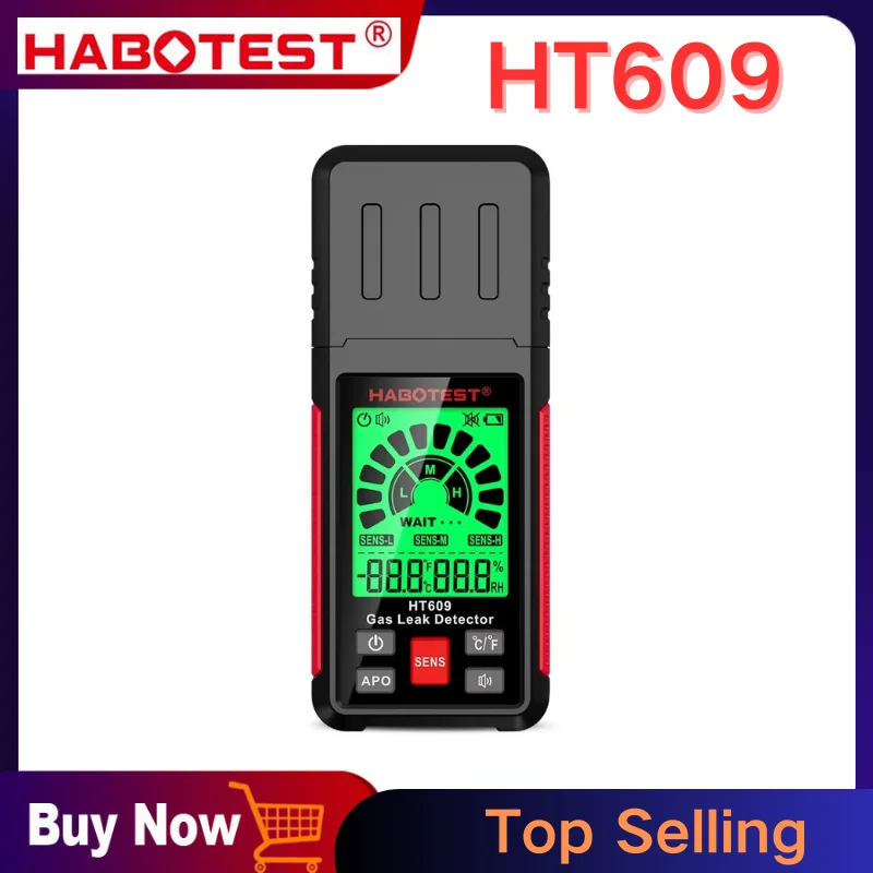 Habotest HT609 Gas Leak Detector With Temperature And Humidity Function Portabl…