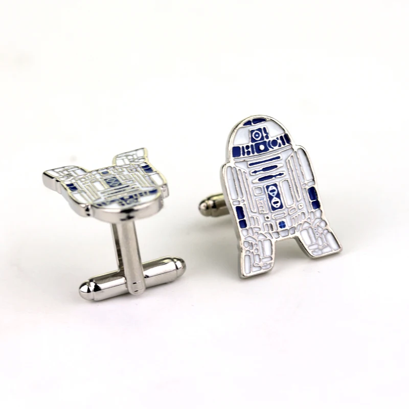 Lèvent de manchette en émail de film Star VAN, boutons de manchette robot R2-D2 marijuana ing, accessoires vestisensen métal, jouets cadeaux pour Gérérateur