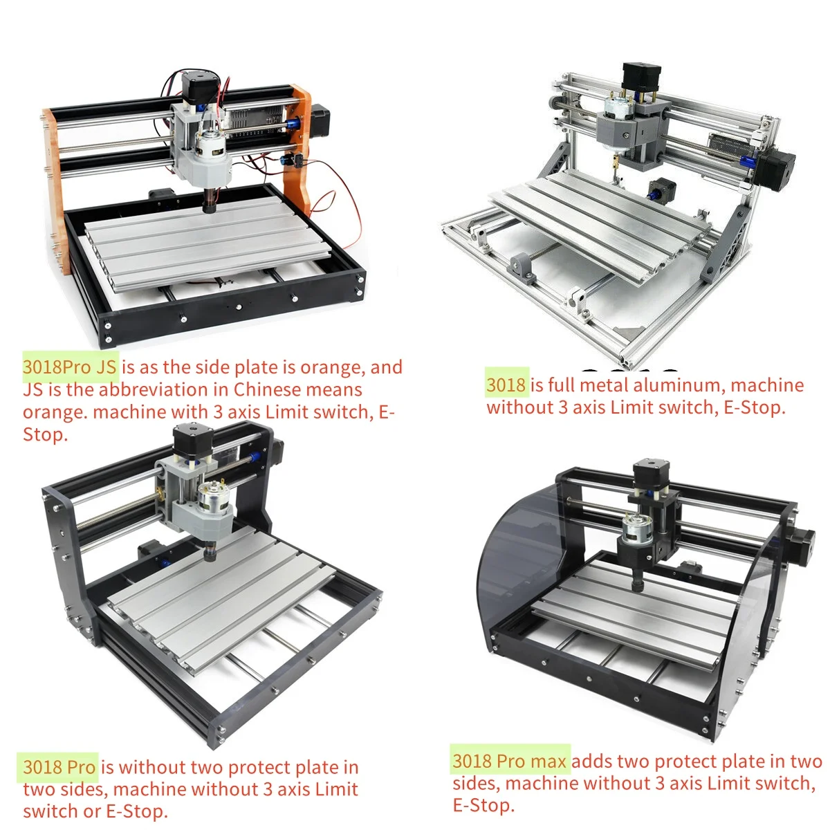 【مخزون الاتحاد الأوروبي】3018,3018 Pro,3018 Pro Max,GRBL Control DIY CNC 30x18x4.5 سم، 3 محاور Pcb Pvc آلة طحن جهاز توجيه الخشب النقش بالليزر