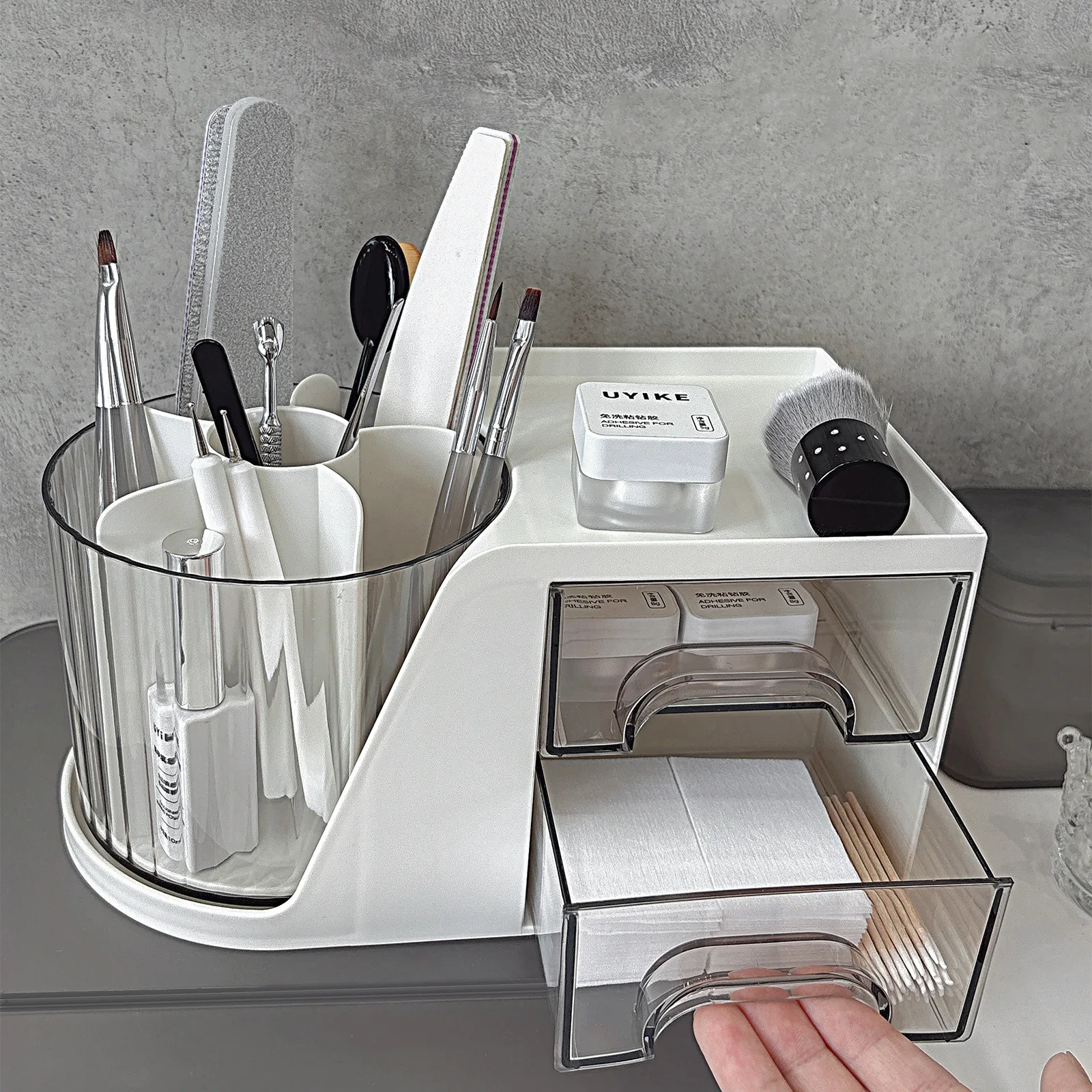 

Acrylic Nail Tool Storage Box Nail Art Tools Organizer Nail Brushes Container Manicure Tools Holder Nail Implement Storage Case