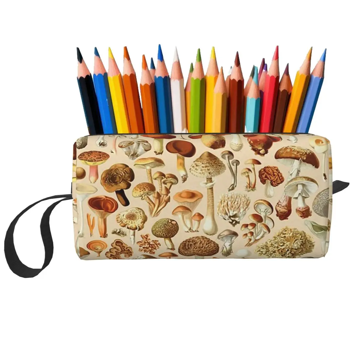 خمر الفطر تصاميم جمع مقلمة صندوق القلم حقيبة أقلام رصاص لوازم مكتبية السفر النساء حقيبة مستحضرات التجميل المنظم الحقيبة