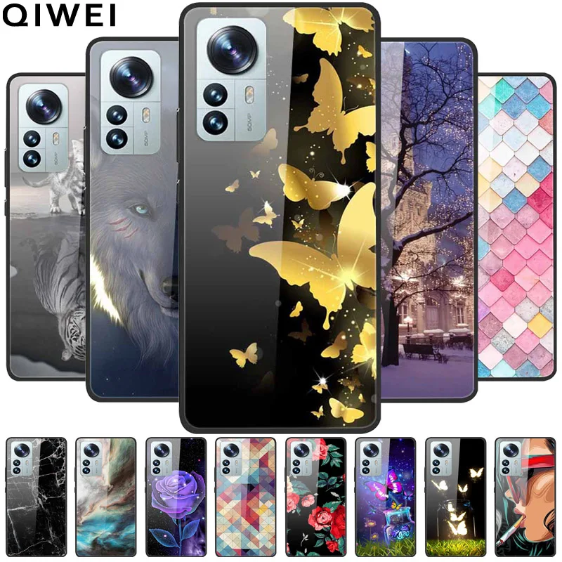 Capa de vidro para xiaomi 12 lite pro 5g capa de vidro temperado duro volta para xiaomi 12 12x mi12 x casos de telefone mi 12lite 12pro