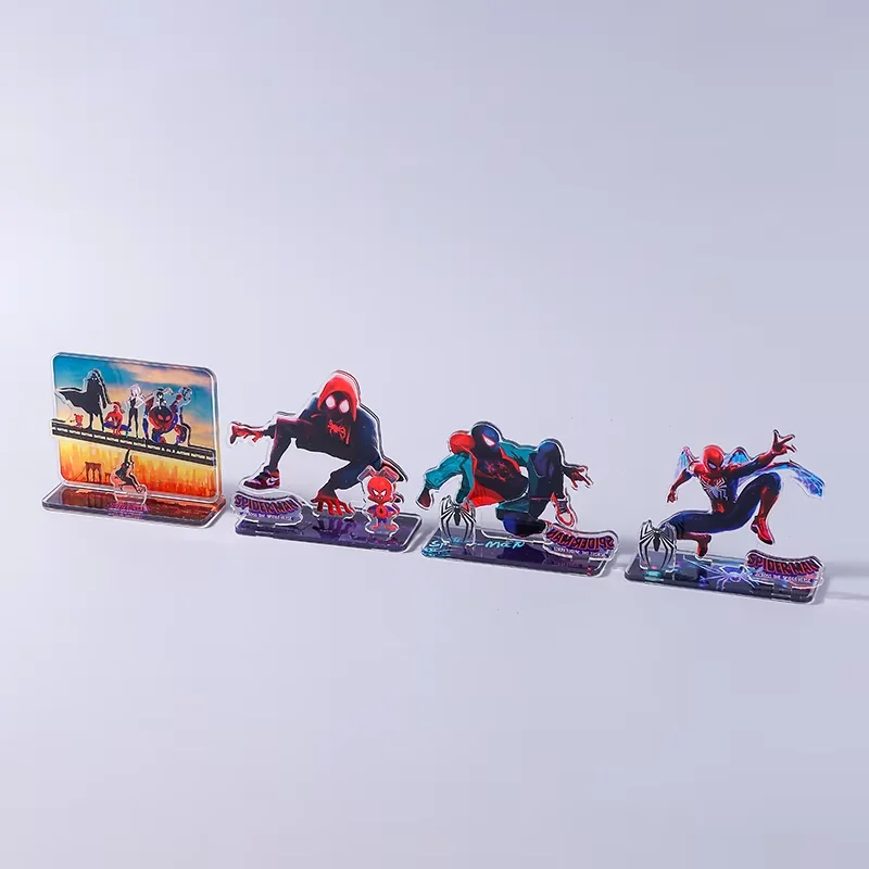 Marvel Spider-man Parallel Universe Ornament Anime Character Spider-man Acrylic Decoration Cute Cartoon Room Desk Decoration