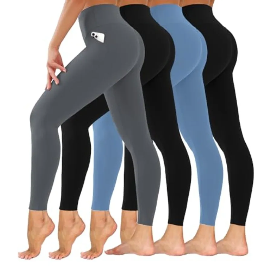 

Dimore Leggings for Women with Pockets, Womens Workout Leggings High Waisted Yoga Pants for Tummy Control Gym