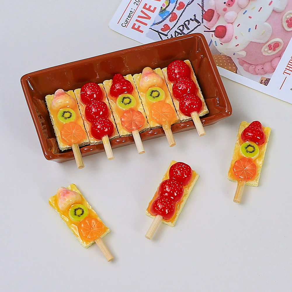 

10 шт./лот, милые имитационные тарелки с сахарными тыквенными шашлычками, кабошоны, имитация еды, для скрапбукинга, рукоделия, миниатюрные аксессуары для кукольного домика