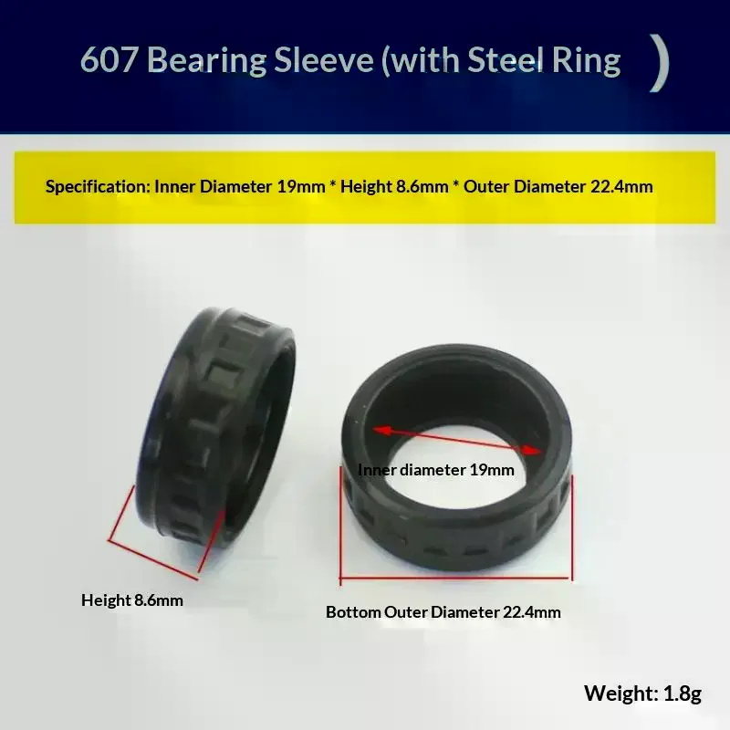10Pcs/Pack Bearing Rubber Sleeve 607 608 6000 Angle Grinder Electric Hammer Height 8.6-10.8mm Power Tool Bearing Accessories