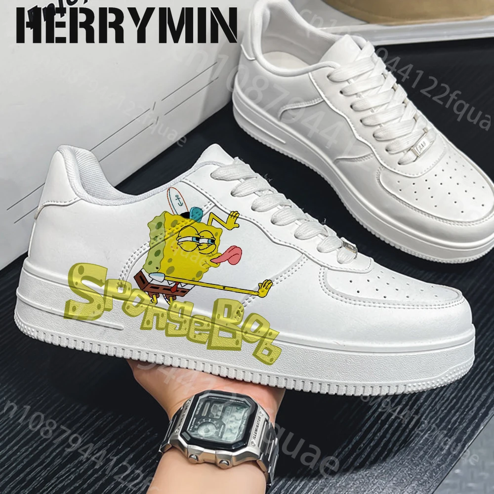 SpongeBob Shoes Male Platform Sneakers Fashion Women kateboarding Shoes 3D graffiti Student Casual shoes Christmas present