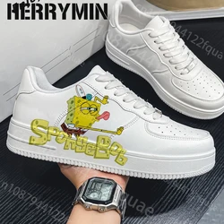 SpongeBob scarpe scarpe da ginnastica con plateau maschili moda donna scarpe da kateboarding 3D graffiti studente scarpe Casual regalo di natale