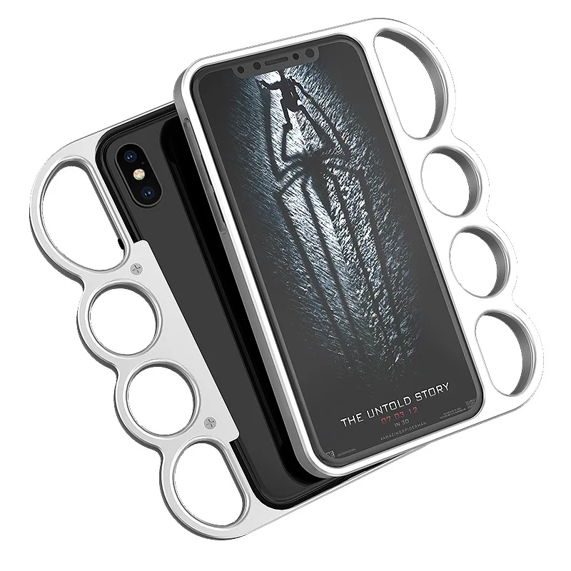 Punk-Style Knuckle Duster Aluminum Metal Frame Phone Case  for iPhone 17 Pro Max 17 Plus Air 15/14/13/12/11