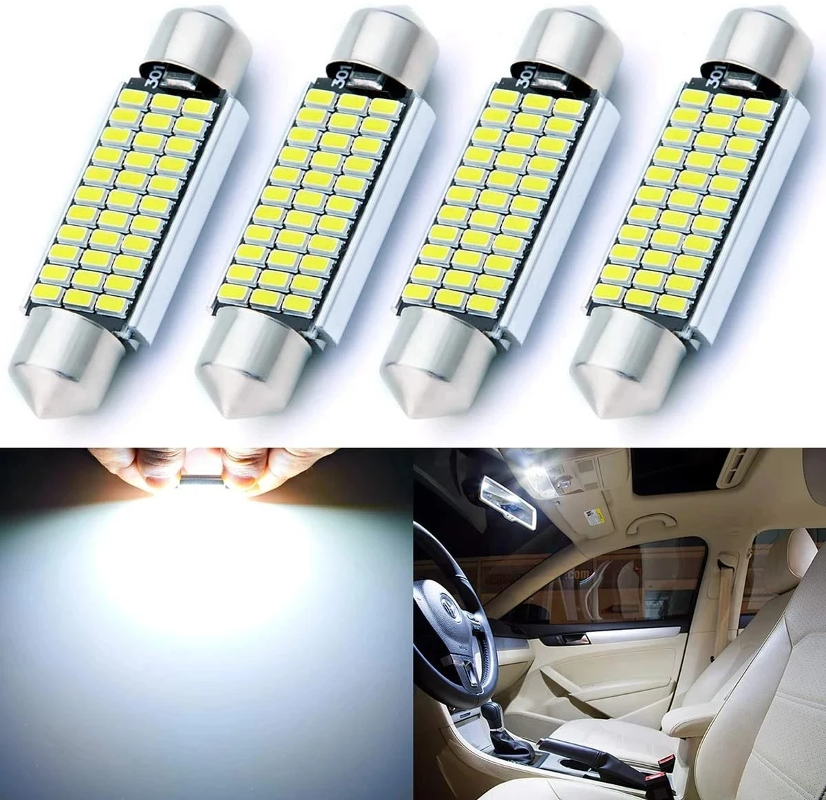 Festoon-Super brilhante lâmpada LED para carro, luz de matrícula, Auto Interior Reading Dome Light, 31mm, 36mm, 39mm, 41mm, C5W, C10W, 6 PCs, alta qualidade