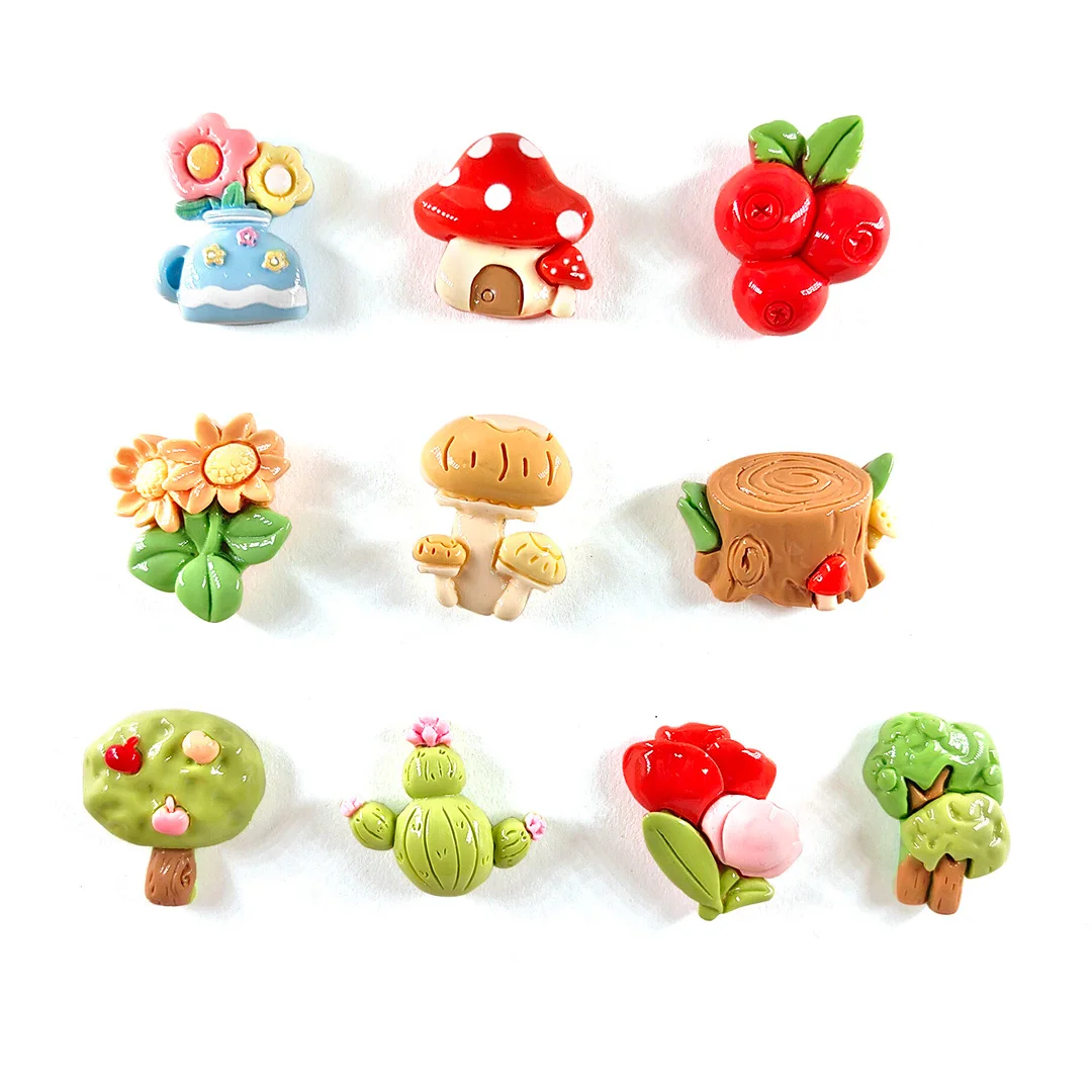 10pcs Forest Flower Mushroom Tree Trump Fridge Magnet Whiteboard Refrigerator Megnetic Message Post Home Kitchen Decoration view 6