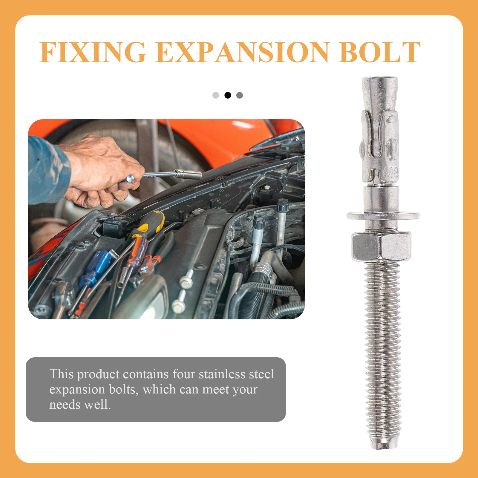 

4pcs Stainless Steel Expansion Heavy Duty Fixing For Railing Furniture Repair Long Thread Bolts Installation Tools Wood