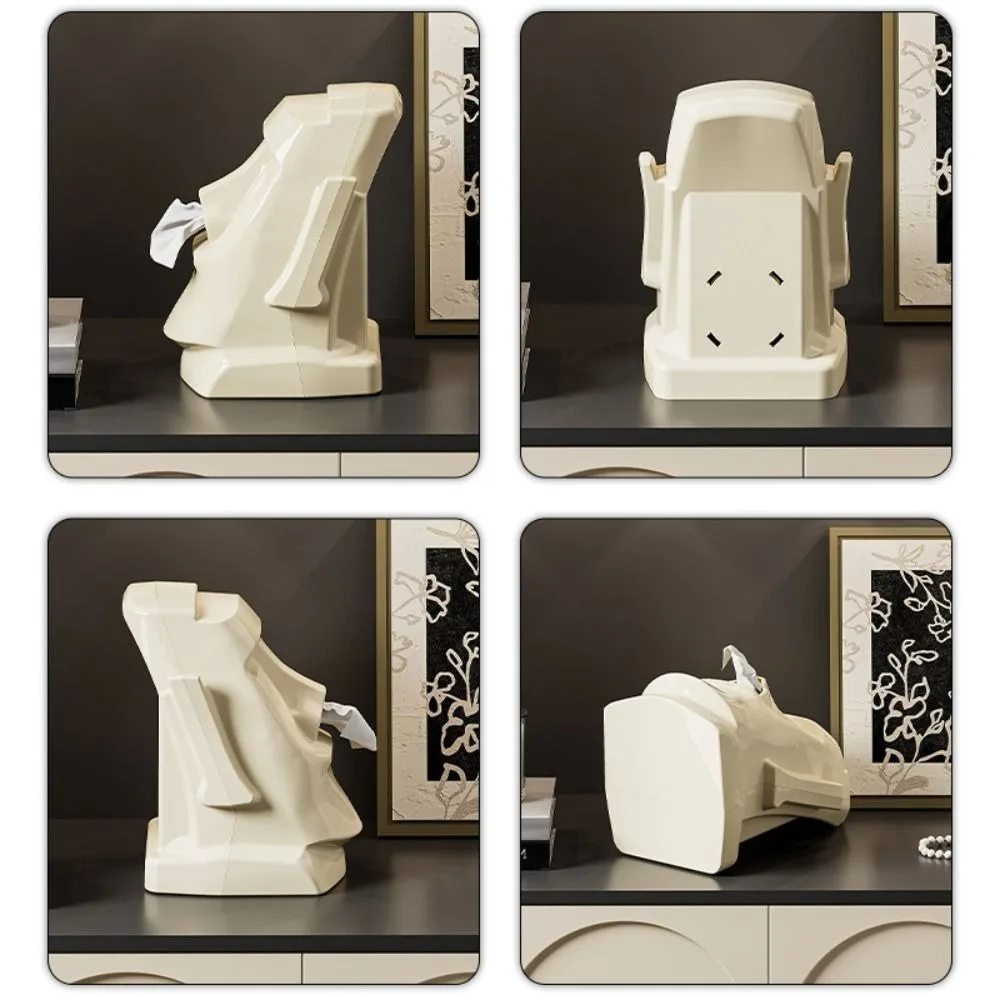New 3 in 1 Desktop Storage Box ABS Moai Statue Glasses Storage Rack Multifunctional Earphone Storage Rack Table