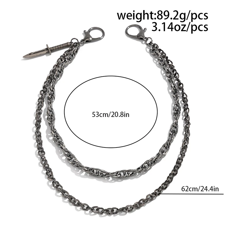 HipHop Goth Creative Pendant Keychain Waist Belt Men Women Vintage Wallet Trouser Hipster Jeans Chain Jewelry〔CC55〕
