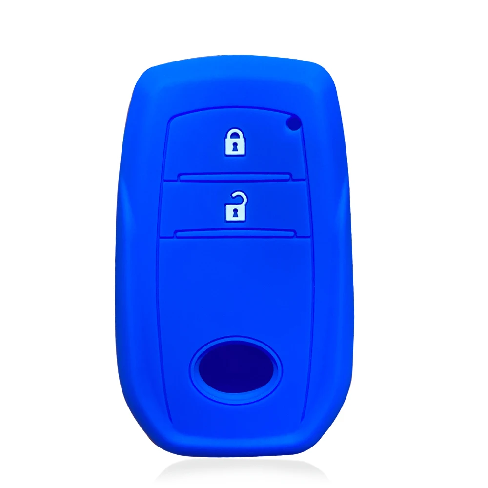 لينة سيليكون غطاء مفتاح السيارة حامل شل لتويوتا هايلكس 2021 ريفو يارس RAV4 2015 أوريس 2013 إنوفا 2 أزرار سلسلة المفاتيح عن بعد