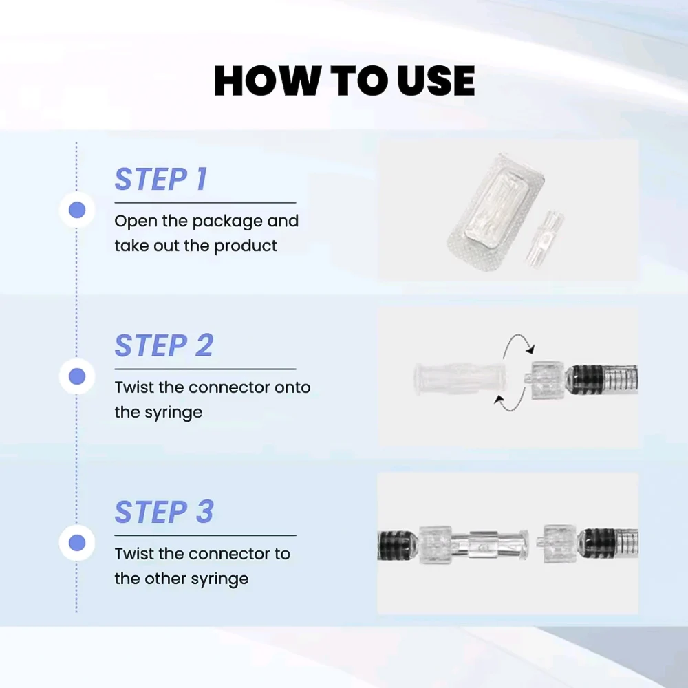 موصل خيط Luer مادة Pp حقنة شفافة موصل مزدوج الاتجاه سهل ومتين للاستخدام في أدوية البيئة المعقمة