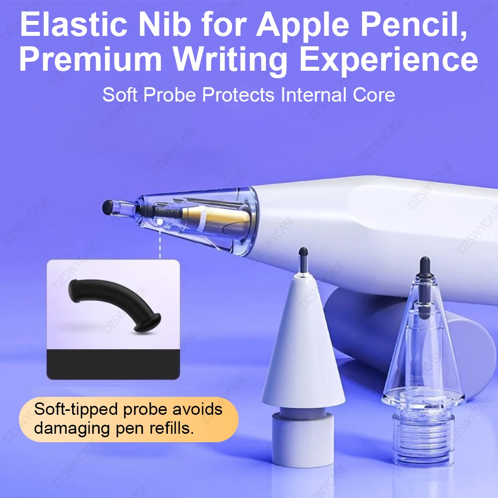 3 Stück Austauschbare Stiftspitzen für Apple Pencil 1 2 Generation Weiche Silikon-Schutzkappe Touchscreen-Stylus-Stiftspitzen für IPencil 1 2 – Detail 3