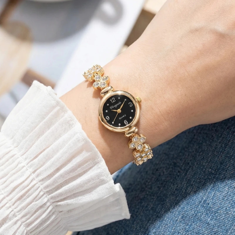 

Элегантные женские часы, роскошные кварцевые часы с браслетом из страз, винтажные наручные часы для женщин, часы для девушек, подарок, Reloj Mujer