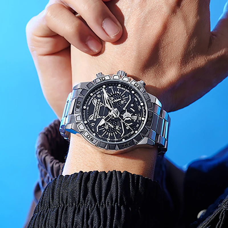Chronograph Men Sports Wrist Watches 2025 Top Brand Luxury Stainless Steel Men‘s Watches For Male Clock Watches Dropship Date