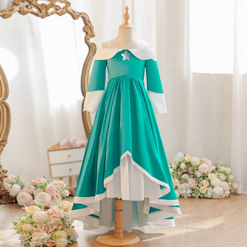 Kids Girls Rosalina Same Elegant Party Dresses Birthday Gift Summer Outfit Princess Peach Cosplay Costume for Halloween Carnival