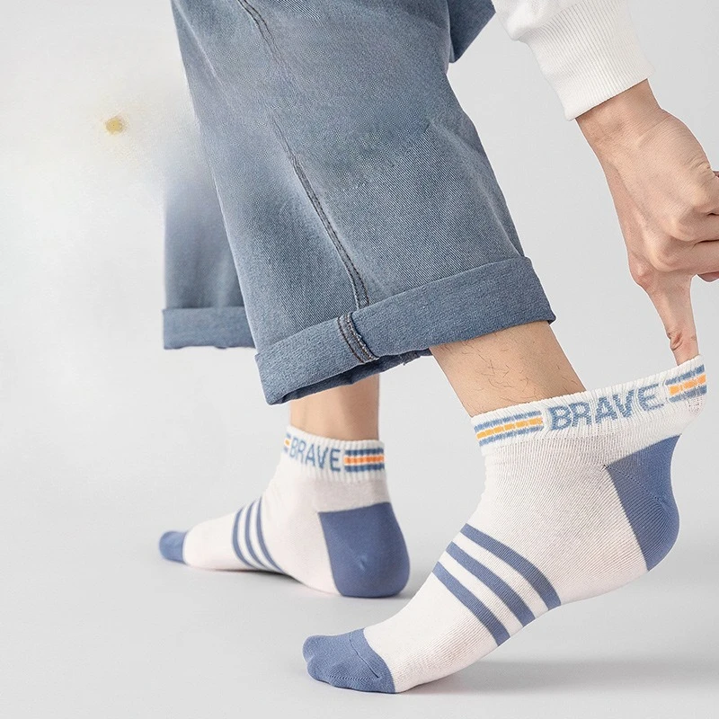 1/6 أزواج الرجال عارضة مريحة جديدة الصيف الجوارب القصيرة امتصاص العرق رقيقة تنفس منتصف أنبوب الرياضة أنبوب قصير الرجال الجوارب #3