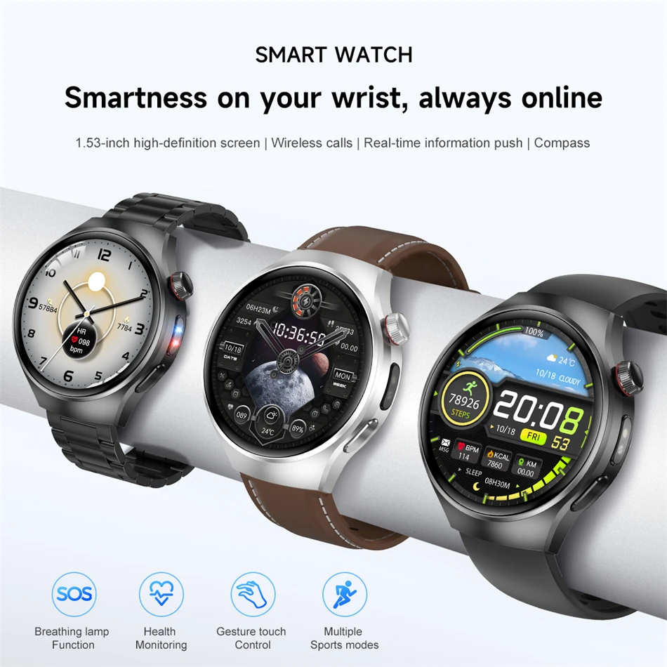 2025 Neue Uhr 5 Pro Smart Watch Männer 1,53 "HD AMOLED Bildschirm GPS Bewegung Flugbahn Herzfrequenz Bluetooth Anruf Kompass Smartwatch