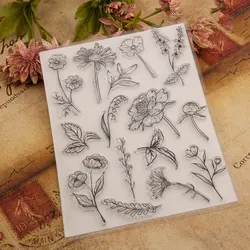 KLJUYP Flowers stamp Transparent Clear Silicone Stamps for DIY Scrapbooking/Card Making/Kids Crafts Decoration Supplies