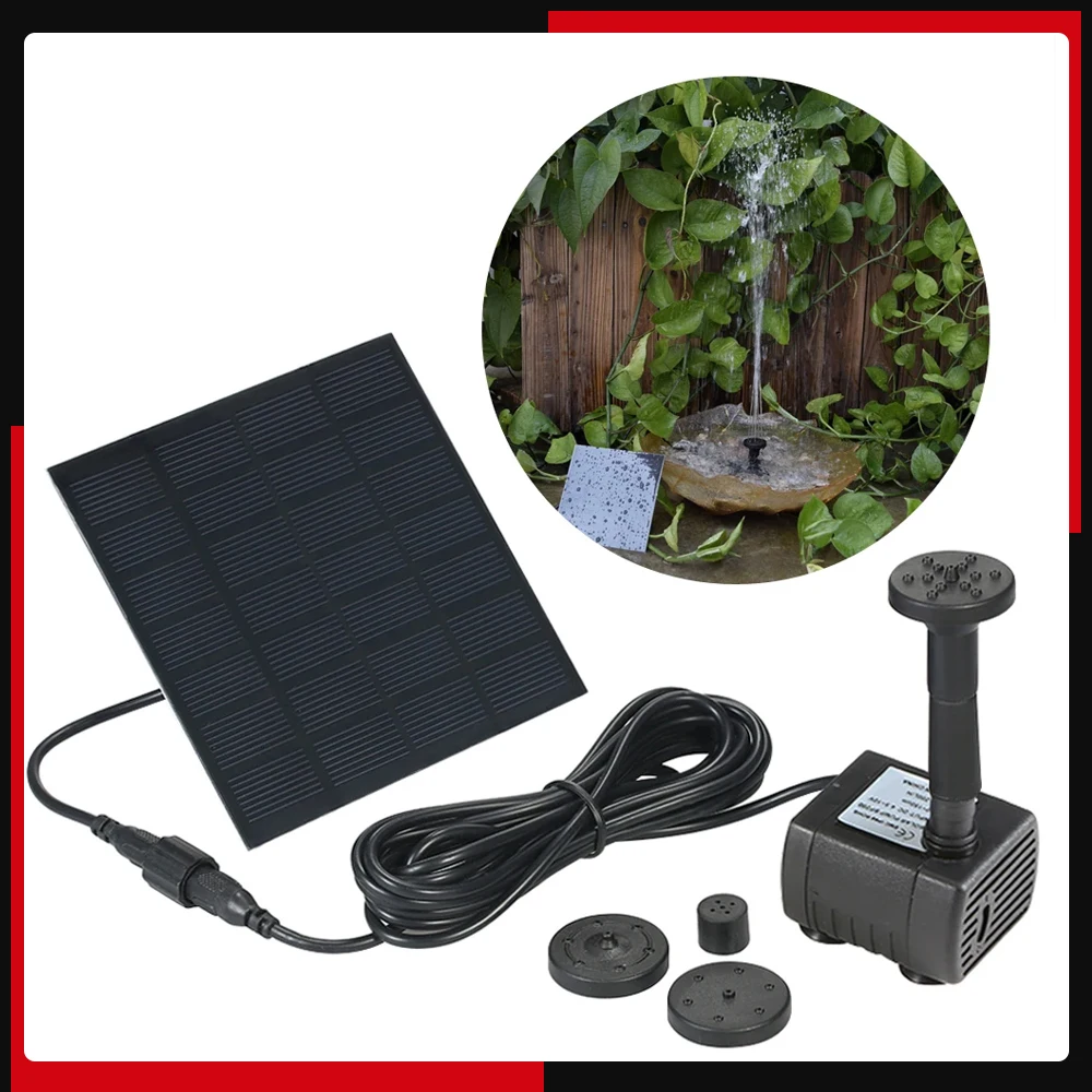 High Quality Monocrystalline Silicon Mini Solar Water Pump Power Panel Kit Fountain Pool Garden Pond Submersible Watering