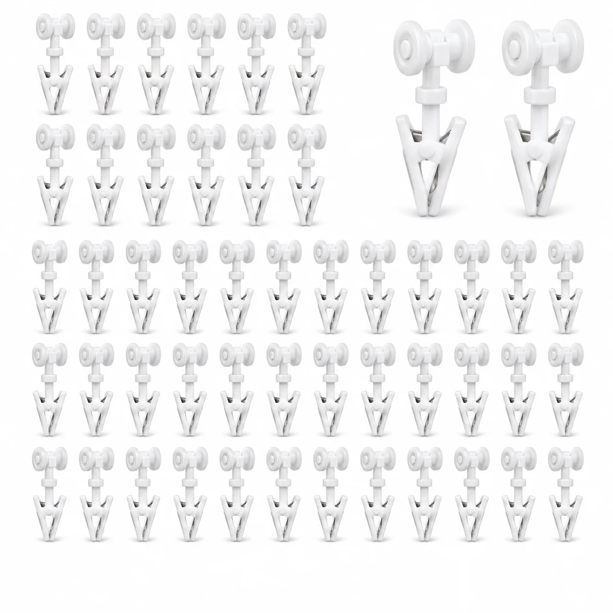 30pcs RV Curtain Slider Clips for H Type Straight and Curved Tracks Shower Curtain Sheer Curtain Rod System Fabric Plastic Clips
