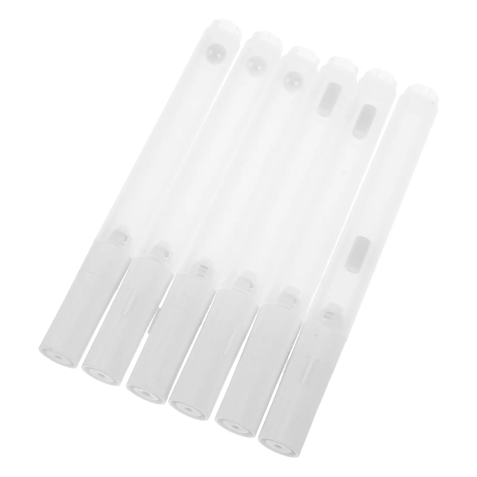 

6Pcs Clear Empty Pen Tubes 4.5mm Round Flat Head Refillable Paint Markers for DIY Crafts Acrylic Oil Ink Fillable Art Painting